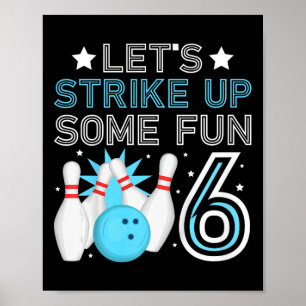 Kinder 6. Geburtstagsparty Bowling Junge 6 Jahre a Poster