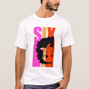 Kinder 6 heute Black Girl Queen Retro 6. Afro Hair T-Shirt