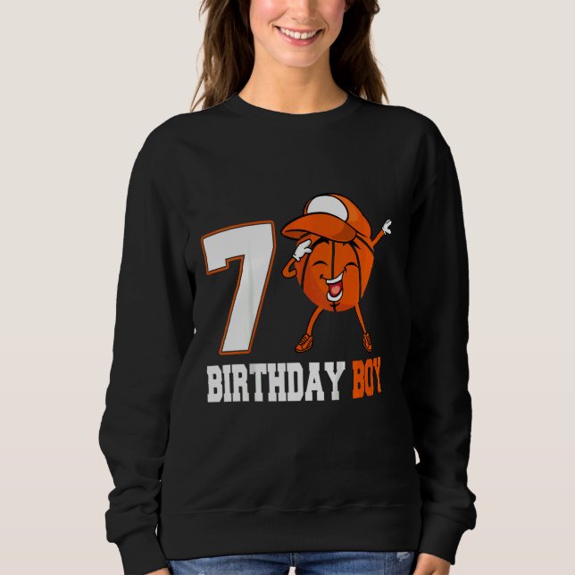 Kinder 6 Jahre alt Betäubung Basketball 6. Geburts Sweatshirt (Vorderseite)