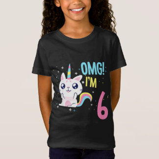 Kinder 6 Jahre alt Mädchen Geburtstagskleidung Uni T-Shirt