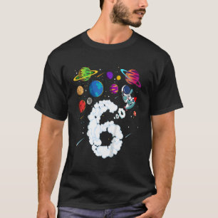 Kinder 6 Jahre alt sechster Geburtstag Junge Astro T-Shirt