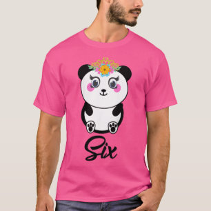 Kinder 6 Jahre Alte Geschenke Niedlich Panda Gebur T-Shirt