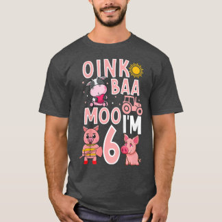 Kinder 6 Jahre alte Landtiere Niedlich 6. Geburtst T-Shirt