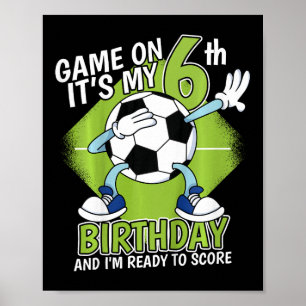 Kinder 6 Jahre alter Fußballspieler Junge Geburtst Poster