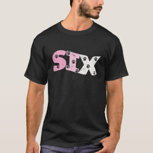 Kinder 6 Jahre alter Niedlicher Hund Paw Geburtsta T-Shirt