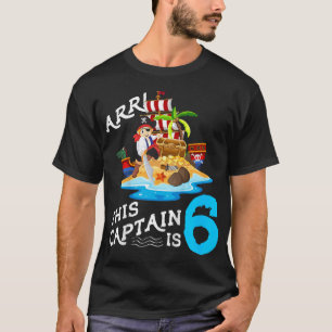 Kinder 6 Jahre alter Piraten-Geburtstagsjunge Dies T-Shirt