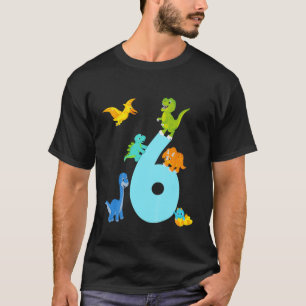 Kinder 6th Birthday Boy - 6 Jahre alt - Dinosaurie T-Shirt