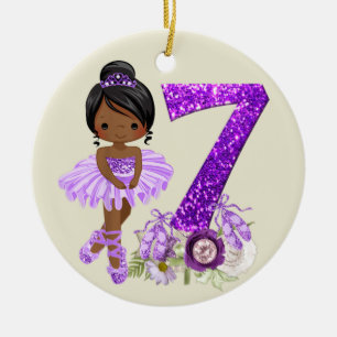 Kinder 7. Afroamerikanischer Balletttänzer Geburts Keramik Ornament