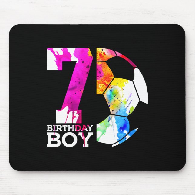 Kinder 7 Geburtstag Junge Fußball 7. Geburtstag Mousepad (Vorne)