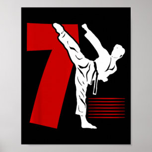 Kinder 7. Geburtstag Karate 7 Jahre alte Karate-Ge Poster