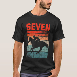 Kinder 7. Geburtstag Pferdereiter Fan 7 Jahre alte T-Shirt
