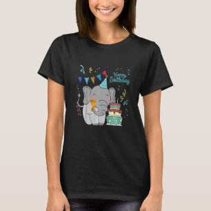 Kinder 7. Happy Geburtstagskleidung Elefant für Ba T-Shirt