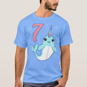Kinder 7 Jahre alt 7. Einhorn Narwhal Untersee Geb T-Shirt