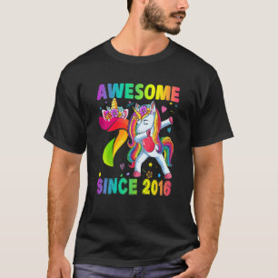 Kinder 7 Jahre alt 7. Geburtstag Einhorn Schlägeri T-Shirt