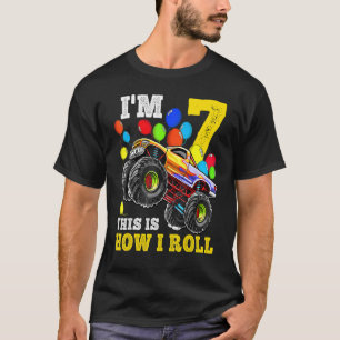 Kinder 7 Jahre alt 7. Geburtstag Junge Monster Tru T-Shirt