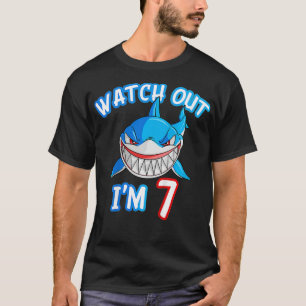 Kinder 7 Jahre alter Junge Aussehen Hai SHIRT 7. G