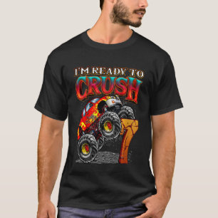 Kinder 7 Jahre alter Monster Lkw Geburtstag bereit T-Shirt