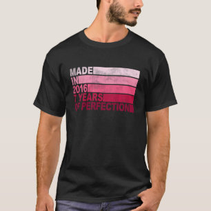 Kinder 7 Jahre alter Tag Geboren im Jahr 2016 Mädc T-Shirt