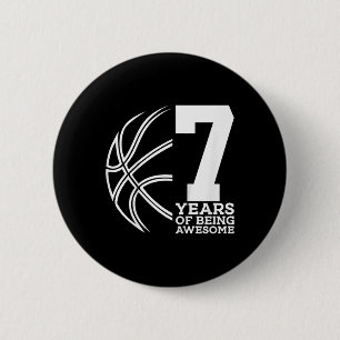 Kinder 7 JAHRE PHANTASTISCH BASKETBALL 7. GEBURT Button