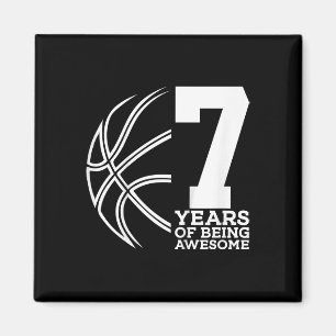 Kinder 7 JAHRE PHANTASTISCH BASKETBALL 7. GEBURT Magnet