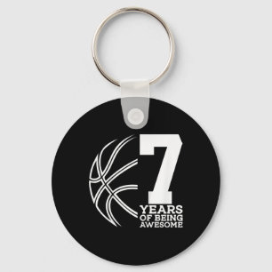 Kinder 7 JAHRE PHANTASTISCH BASKETBALL 7. GEBURT Schlüsselanhänger