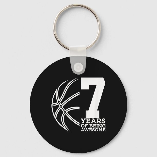 Kinder 7 JAHRE PHANTASTISCH BASKETBALL 7. GEBURT Schlüsselanhänger (Vorderseite)