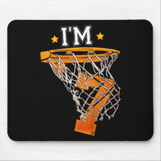 Kinder 7th Birthday Basketball I m 7 Boy Girl 6th Mousepad