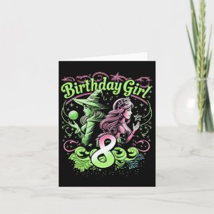 Kinder 8. Geburtstag Hexe Rosa Und Grün 8 Jahre Al Karte