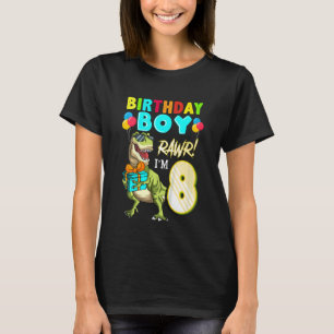 Kinder 8. Geburtstag Junge Kinder 8 Jahre alt Rex T-Shirt