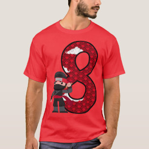 Kinder 8. Geburtstag Junge Ninja 8 Jahre Ninja Kos T-Shirt