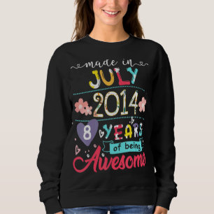 Kinder 8. Geburtstagsfloral für im Juli Geborene M Sweatshirt