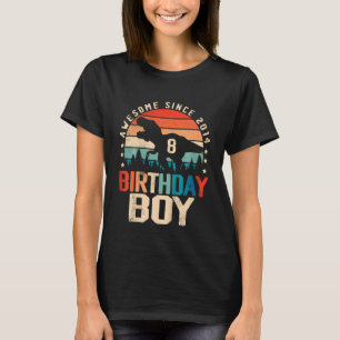 Kinder 8 Jahre alt Dinosaurier 8. Geburtstag Junge T-Shirt