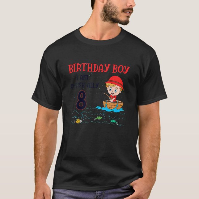 Kinder 8 Jahre alt Kleiner Fischerjunge Fischen Ki T-Shirt (Vorderseite)
