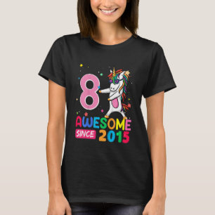 Kinder 8 Jahre Alte Mädchen Teens Einhorn 8. Gebur T-Shirt