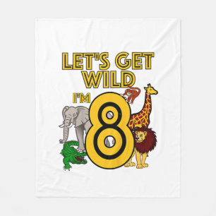 Kinder 8 Jahre alter Zoo Geburtstag Shirt Safari D Fleecedecke