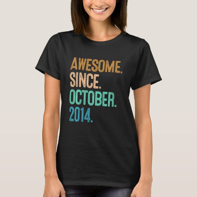 Kinder 8 Jahre Phantastisch seit Oktober 2014 T-Shirt (Vorderseite)
