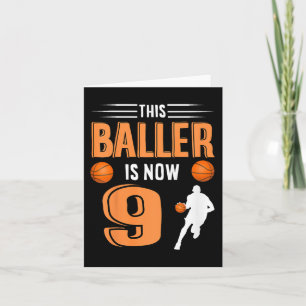 Kinder 9. Geburtstag Basketball Outfit Dieser Ball Karte