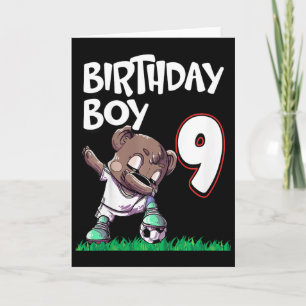 Kinder 9. Geburtstag Junge Fußball  Karte