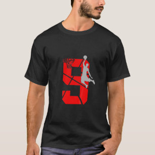 Kinder 9 Jahre alt 9. Basketball Geburtstagsparty  T-Shirt