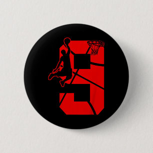Kinder 9 Jahre alt 9. Bysketbyll Geburtstagsparty Button