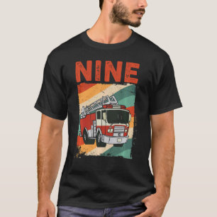 Kinder 9 Jahre alt 9. Geburtstag Junge Feuerwehrfe T-Shirt