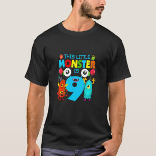Kinder 9 Jahre alt Dieses kleine Monster ist 9. Ge T-Shirt