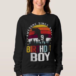 Kinder 9 Jahre alt Dinosaurier Trex 9. Geburtstag Sweatshirt