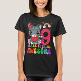 Kinder 9 Jahre alte Teens 9. Geburtstag Mädchen Ph T-Shirt