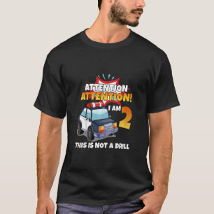 Kinder Achtung ich bin 2 Polizist Auto 2 Jahr alt T-Shirt