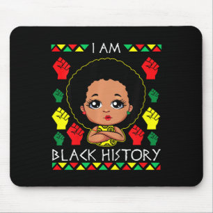 Kinder Afro Girl Juneteenth Black History Melanin Mousepad