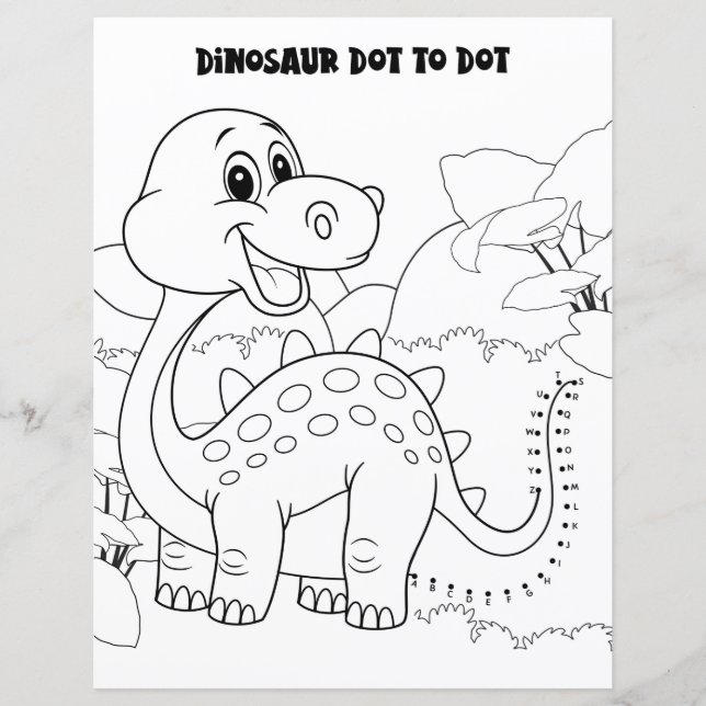 Kinder Aktivität Dinosaurier Dot to Dot by Alphabe (Vorderseite)