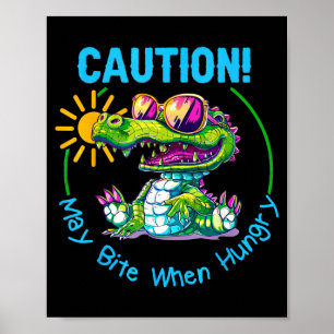 Kinder Alligator Krokodil Florida Urlaub Sommer Poster