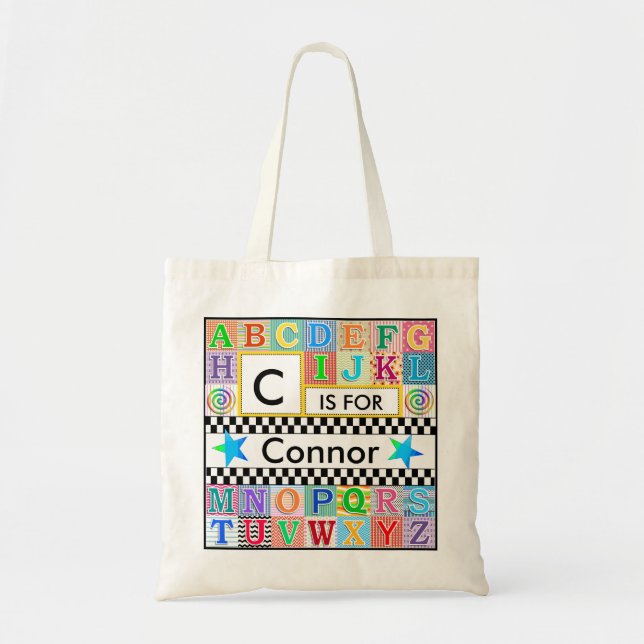 Kinder Alphabet Kunst, Dichtung und Musik Tragetasche (Vorne)