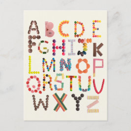 Kinder Alphabet zurück zur Schule Candy Halloween  Postkarte